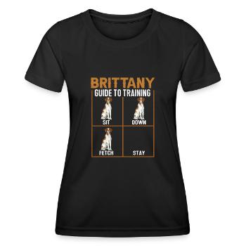 French Brittany Spaniel Epagneul Breton Geschenk - Frauen Funktions-T-Shirt - Schwarz - Vorne - AI Model Female 172 light (172cm)
