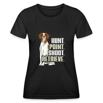 French Brittany Spaniel Epagneul Breton Gift - Women's Functional T-Shirt - black - Front - AI Model Female 172 light (172cm)