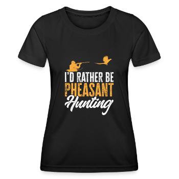 Pheasant hunting Pheasant Bird hunting Bird hunters - Women's Functional T-Shirt - black - Front - AI Model Female 172 light (172cm)