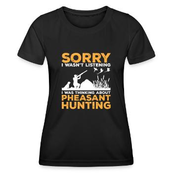 Pheasant hunting Pheasant Bird hunting Bird hunters - Women's Functional T-Shirt - black - Front - AI Model Female 172 light (172cm)