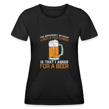 Beer that drinks funny alcohol - Women's Functional T-Shirt - black - Front - AI Model Female 172 light (172cm)