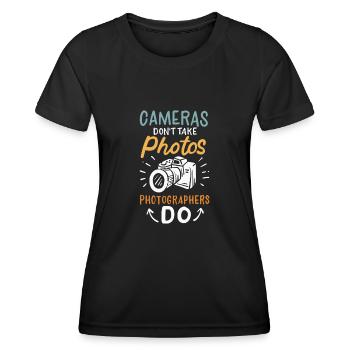 Les appareils photo ne prennent pas de photos Photographe Appareil photo - T-shirt sport Femme - noir - Devant - AI Model Female 172 light (172cm)