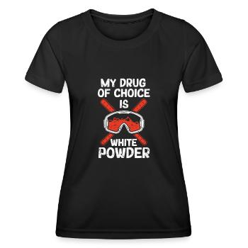 Skifahren Wintersportliebhaber Meine Droge - Frauen Funktions-T-Shirt - Schwarz - Vorne - AI Model Female 172 light (172cm)