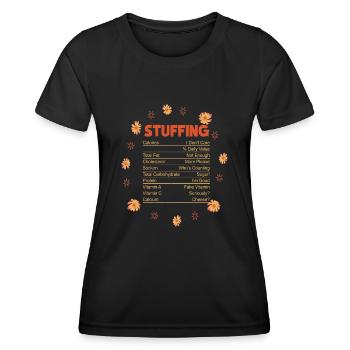 Teneur en éléments nutritifs Fleurs farcies Thanksgiving - T-shirt sport Femme - noir - Devant - AI Model Female 172 light (172cm)
