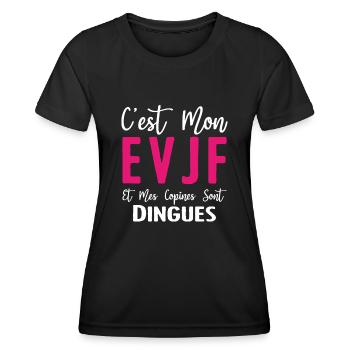 C'est mon EVJF et mes copines sont dingues - T-shirt sport Femme - noir - Devant - AI Model Female 172 light (172cm)