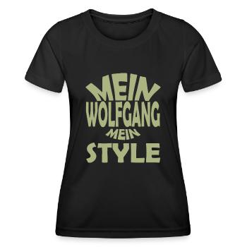 Wolfgang - Frauen Funktions-T-Shirt - Schwarz - Vorne - AI Model Female 172 light (172cm)