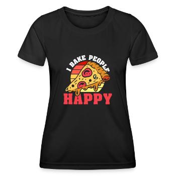 Pizza Baker Pizza Lovers Pizza Gift - Women's Functional T-Shirt - black - Front - AI Model Female 172 light (172cm)