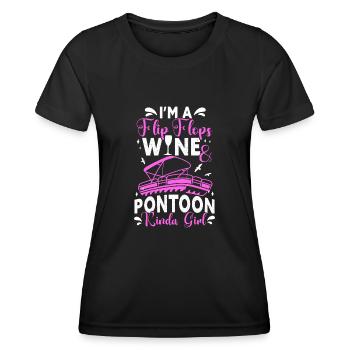 Pontonboot Kapitän Bootfahren See Pontoon - Frauen Funktions-T-Shirt - Schwarz - Vorne - AI Model Female 172 light (172cm)