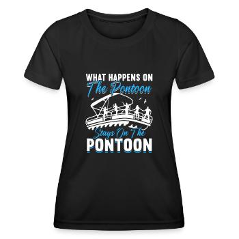 Pontonboot Kapitän Bootfahren See Pontoon - Frauen Funktions-T-Shirt - Schwarz - Vorne - AI Model Female 172 light (172cm)
