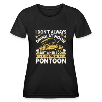 Pontonboot Kapitän Bootfahren See Pontoon - Frauen Funktions-T-Shirt - Schwarz - Vorne - AI Model Female 172 light (172cm)