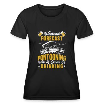 Pontonboot Kapitän Bootfahren See Pontoon - Frauen Funktions-T-Shirt - Schwarz - Vorne - AI Model Female 172 light (172cm)