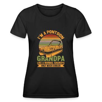 Pontonboot Kapitän Bootfahren See Pontoon - Frauen Funktions-T-Shirt - Schwarz - Vorne - AI Model Female 172 light (172cm)