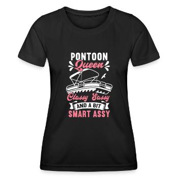 Pontonboot Kapitän Bootfahren See Pontoon - Frauen Funktions-T-Shirt - Schwarz - Vorne - AI Model Female 172 light (172cm)