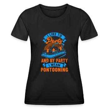 Pontonboot Kapitän Bootfahren See Pontoon - Frauen Funktions-T-Shirt - Schwarz - Vorne - AI Model Female 172 light (172cm)