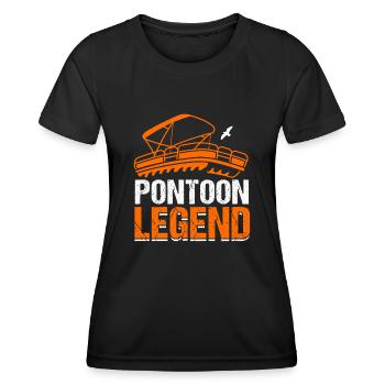 Pontonboot Kapitän Bootfahren See Pontoon - Frauen Funktions-T-Shirt - Schwarz - Vorne - AI Model Female 172 light (172cm)