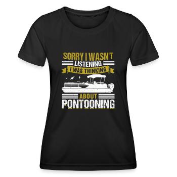 Pontoon Boat Captain Boating Lake Pontoon - Women's Functional T-Shirt - black - Front - AI Model Female 172 light (172cm)
