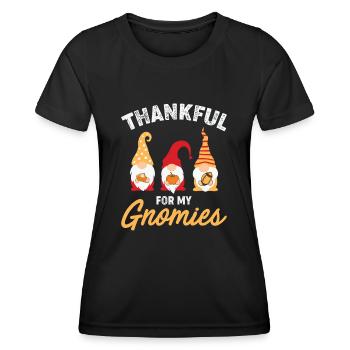 Thanksgiving Thankful for my Gnomies - Women's Functional T-Shirt - black - Front - AI Model Female 172 light (172cm)