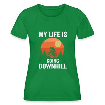 Vintage Mountain Bike Apparel - Women's Functional T-Shirt - kelly green - Front - AI Model Female 172 dark (172cm)