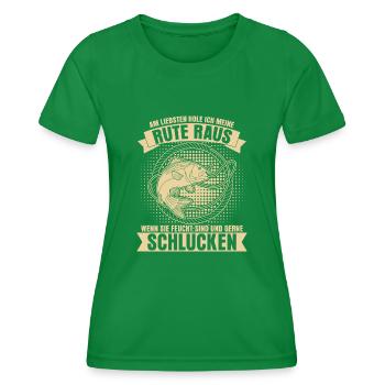 Angler Fischer feuchter Fisch Angeln - Frauen Funktions-T-Shirt - Kelly Green - Vorne - AI Model Female 172 dark (172cm)