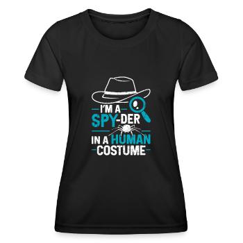 Spion Privatdetektiv Ermittler Detektiv Geschenk - Frauen Funktions-T-Shirt - Schwarz - Vorne - AI Model Female 172 light (172cm)