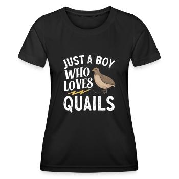Wachtel Vogel Liebhaber Geschenk - Frauen Funktions-T-Shirt - Schwarz - Vorne - AI Model Female 172 light (172cm)