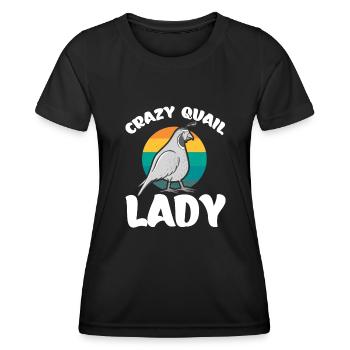 Wachtel Vogel Liebhaber Geschenk - Frauen Funktions-T-Shirt - Schwarz - Vorne - AI Model Female 172 light (172cm)