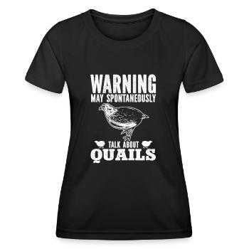 Wachtel Vogel Liebhaber Geschenk - Frauen Funktions-T-Shirt - Schwarz - Vorne - AI Model Female 172 light (172cm)