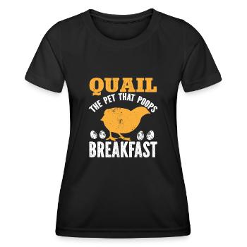 Wachtel Vogel Liebhaber Geschenk - Frauen Funktions-T-Shirt - Schwarz - Vorne - AI Model Female 172 light (172cm)