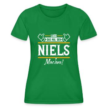 Niels Geschenkidee Geschenk Geburtstag - Frauen Funktions-T-Shirt - Kelly Green - Vorne - AI Model Female 172 dark (172cm)