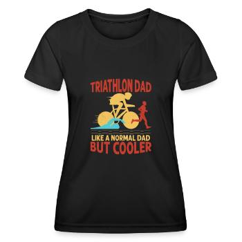 Triathlon Dad Like A Normal Dad But Cooler Triathl - Frauen Funktions-T-Shirt - Schwarz - Vorne - AI Model Female 172 light (172cm)