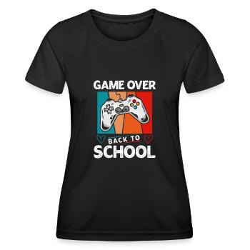 L’écolier commence le jeu du premier jour d’école - T-shirt sport Femme - noir - Devant - AI Model Female 172 light (172cm)