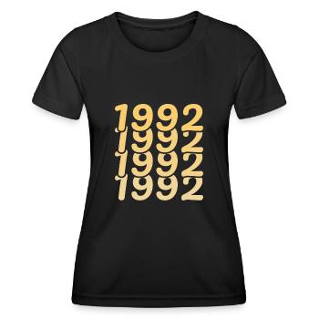 1992 - Frauen Funktions-T-Shirt - Schwarz - Vorne - AI Model Female 172 light (172cm)