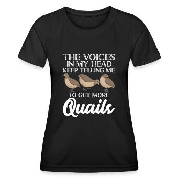 Wachtel Vogel Liebhaber Geschenk - Frauen Funktions-T-Shirt - Schwarz - Vorne - AI Model Female 172 light (172cm)