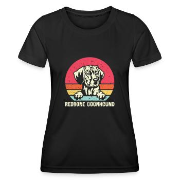 Redbone Coonhound Dog Gift - Women's Functional T-Shirt - black - Front - AI Model Female 172 light (172cm)