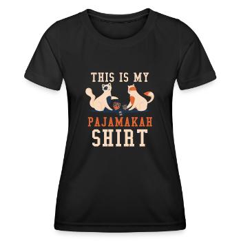 Chats Juifs de Noël Festival juif Mon Hanoukka - T-shirt sport Femme - noir - Devant - AI Model Female 172 light (172cm)