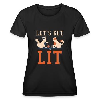 Holen Sie sich Light Cats Jüdisches Weihnachten Juden Chanukka - Frauen Funktions-T-Shirt - Schwarz - Vorne - AI Model Female 172 light (172cm)