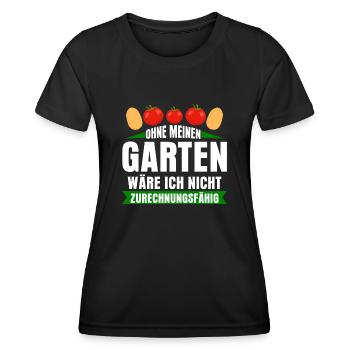 Galabauer Garten Galabau Gärtner - Frauen Funktions-T-Shirt - Schwarz - Vorne - AI Model Female 172 light (172cm)