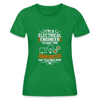 Electrical Engineering Engineer Research Development - Women's Functional T-Shirt - kelly green - Front - AI Model Female 172 dark (172cm)