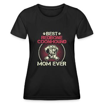 Redbone Coonhound Dog Gift - Women's Functional T-Shirt - black - Front - AI Model Female 172 light (172cm)