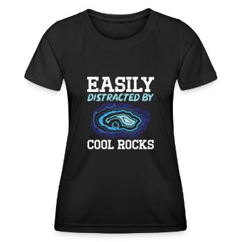 Rockhound Geology Rock Collecting Stone Collectors - Women's Functional T-Shirt - black - Front - AI Model Female 172 light (172cm)