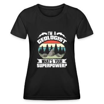 Rockhound Geology Collectionneur de pierres de collecte de roches - T-shirt sport Femme - noir - Devant - AI Model Female 172 light (172cm)
