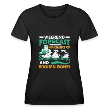 Snowboard fahren Snowboarding Winterurlaub - Frauen Funktions-T-Shirt - Schwarz - Vorne - AI Model Female 172 light (172cm)