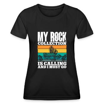 Rockhound Geology Rock Collecting Stone Collectors - Women's Functional T-Shirt - black - Front - AI Model Female 172 light (172cm)