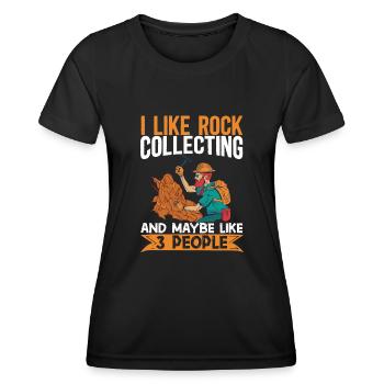 Rockhound Geology Collectionneur de pierres de collecte de roches - T-shirt sport Femme - noir - Devant - AI Model Female 172 light (172cm)
