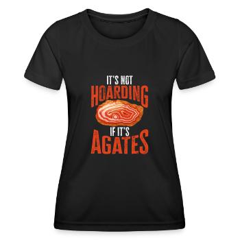 Rockhound Geology Collectionneur de pierres de collecte de roches - T-shirt sport Femme - noir - Devant - AI Model Female 172 light (172cm)