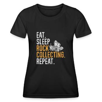 Rockhound Geology Collectionneur de pierres de collecte de roches - T-shirt sport Femme - noir - Devant - AI Model Female 172 light (172cm)