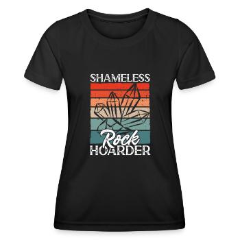 Rockhound Geology Collectionneur de pierres de collecte de roches - T-shirt sport Femme - noir - Devant - AI Model Female 172 light (172cm)