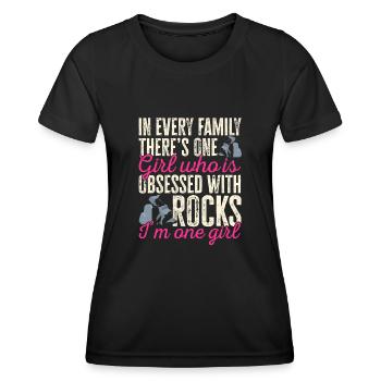 Rockhound Geology Rock Collecting Stone Collectors - Women's Functional T-Shirt - black - Front - AI Model Female 172 light (172cm)