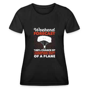 Prédiction du week-end 100% de chance d'un - T-shirt sport Femme - noir - Devant - AI Model Female 172 light (172cm)