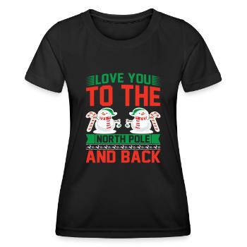 Je t’aime au pôle Nord et retour drôle - T-shirt sport Femme - noir - Devant - AI Model Female 172 light (172cm)